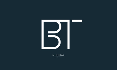 Alphabet letter icon logo BT