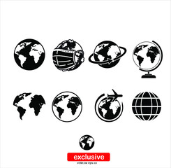 Eart Icon.Flat design style vector illustration for graphic and web design.