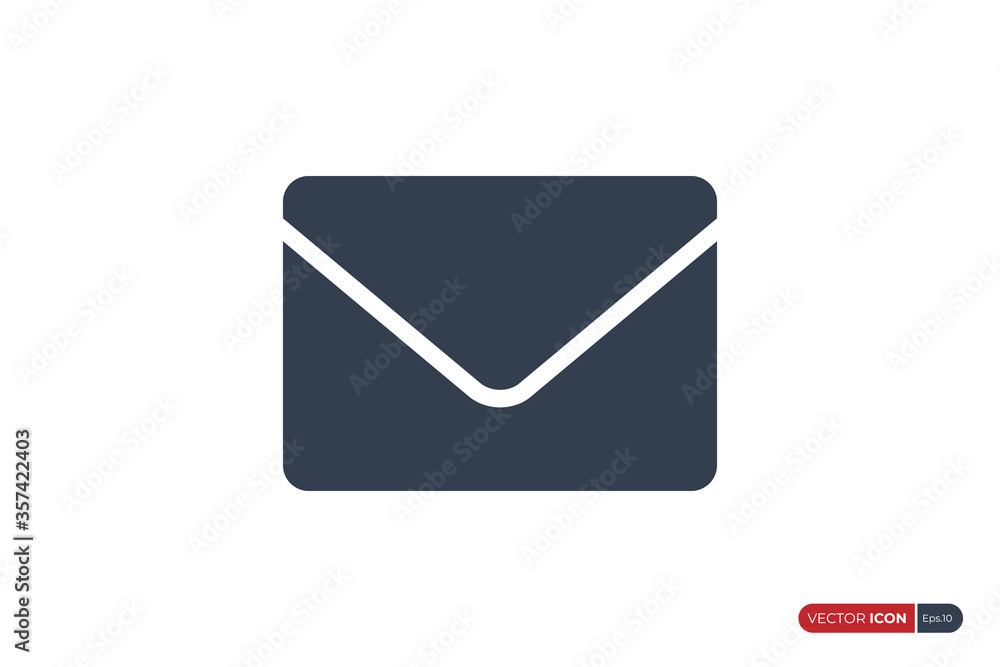Poster simple mail icon. simple square rounded shape isolated on white background. flat vector icon design 