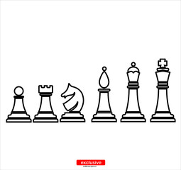 chess icon.Flat design style vector illustration for graphic and web design.