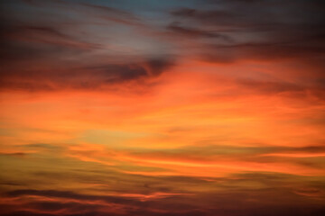 Fototapeta na wymiar Dramatic sky with clouds at sunset.
