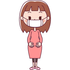 マスクをする妊婦