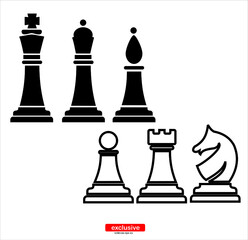 chess icon.Flat design style vector illustration for graphic and web design.