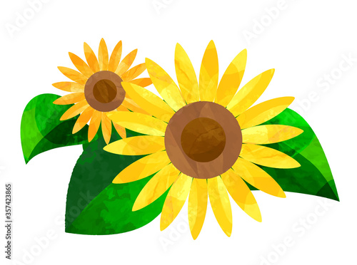 切り絵風のひまわりのイラスト ベクター Wall Mural Wallpaper Murals Chromame