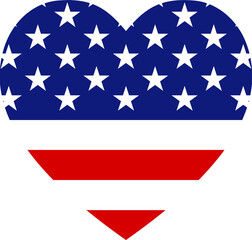 Heart shape of USA flag