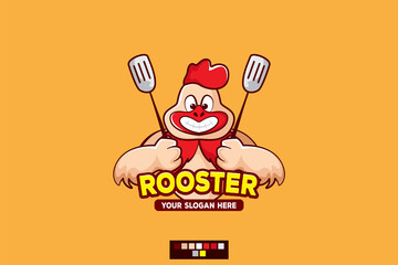 Rooster Logo Cartoon Character