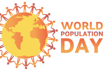 World Population Day. July 11. Holiday concept. Template for background, banner, card, poster with text inscription. Vector EPS10 illustration. .