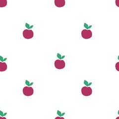 Seamless pattern with apples. Hand drawn vector illustration in paper cut style for packaging, textile, menu design