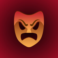 theatrical mask scared expression. vector illustration
