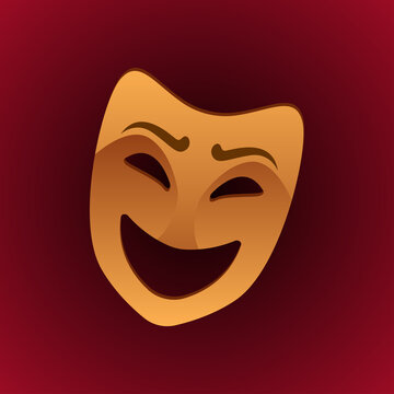 theatrical mask laugh expression. vector illustration
