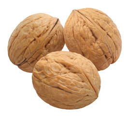 Close-up of delicious walnuts, isolated on white background