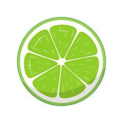 slice of lime isolated on white background