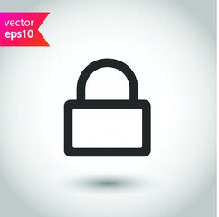 Lock vector icon. Private lock flat sign design. EPS 10 flat symbol pictogram