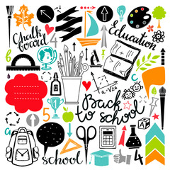 Back to school icons set