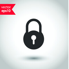 Lock vector icon. Private lock flat sign design. EPS 10 flat symbol pictogram