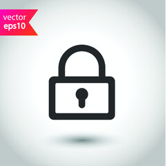 Lock vector icon. Private lock flat sign design. EPS 10 flat symbol pictogram