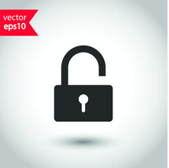 Lock vector icon. Private lock flat sign design. EPS 10 flat symbol pictogram