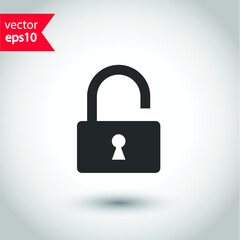 Lock vector icon. Private lock flat sign design. EPS 10 flat symbol pictogram