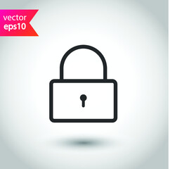 Lock vector icon. Private lock flat sign design. EPS 10 flat symbol pictogram
