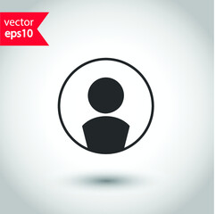 Social member vector icon. Person icon. Social profile avatar icon. Studio background. Add friend symbol pictogram. EPS 10 flat sign design.