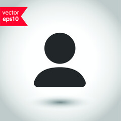 Social member vector icon. Person icon. Social profile avatar icon. Studio background. Add friend symbol pictogram. EPS 10 flat sign design.
