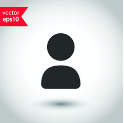 Obraz na płótnie Canvas Social member vector icon. Person icon. Social profile avatar icon. Studio background. Add friend symbol pictogram. EPS 10 flat sign design.