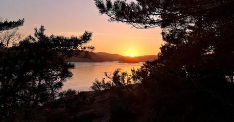 sunset over the river © Marcin