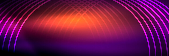 Shiny neon lines, stripes and waves, technology abstract background. Trendy abstract layout template for business or technology presentation, internet poster or web brochure cover, wallpaper