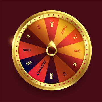 spinning fortune wheel in shine golden color