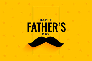 flat style happy fathers day yellow banner