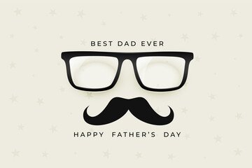 happy fathers day nice background with spectacles and mustache
