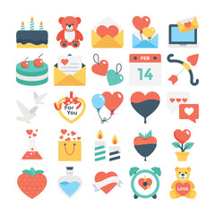Valentines, Love, Romance, Marriage Vector Icons 2