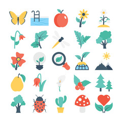 Nature and Gardening Vector Icons 5