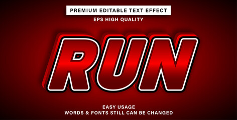 run editable text effect