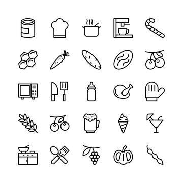 Food Line Vector Icons 2