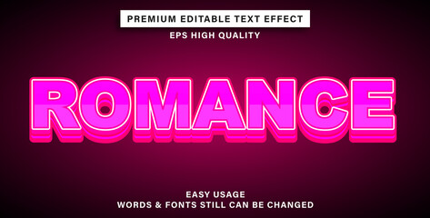 romance editable text effect
