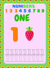 Preschool and toddler math counting fruit image design