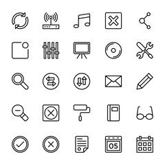Fototapeta na wymiar Web and Mobile UI Line Vector Icons 11