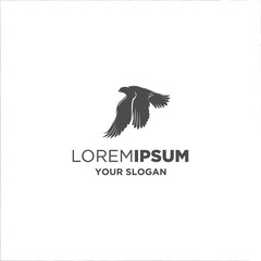flaying falcon silhouette logo vector