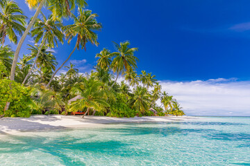 Fototapeta na wymiar Landscape of paradise tropical island beach. Luxury design of tourism for summer vacation holiday destination concept. 