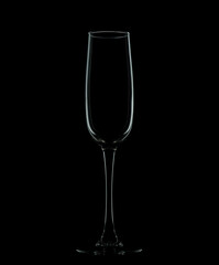 wine glass on black