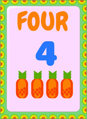 Fototapeta premium Preschool and toddler math counting fruit image design