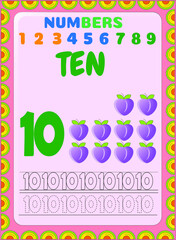 Preschool and toddler math counting fruit image design