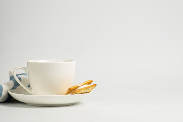 Empty coffee cup or White ceramic mug isolated on white background.Mockup template for design or advertising