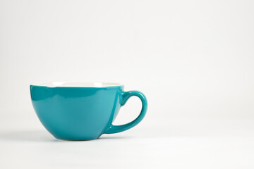 Ceramic Mug or Green cup closeup isolated on white background, Mug empty mock-up