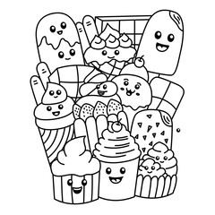 Happy Ice Cream Cartoon