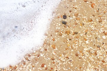 Seaside, sandy beach.