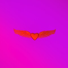 Obraz premium love and heart with wings