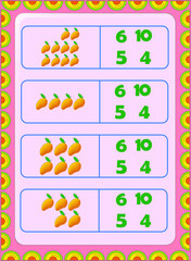 Preschool and toddler math counting fruit image design