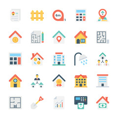 Real Estate Colored Vector Icons 4
